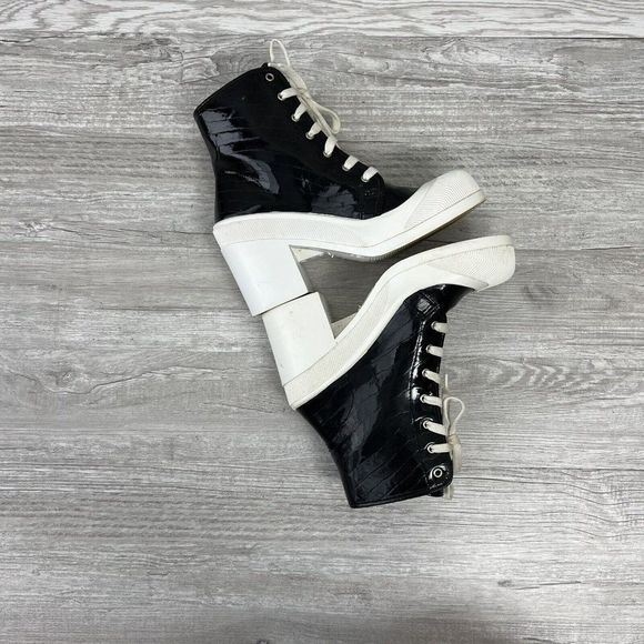 Guess RARE Y2K 1990’s Vintage Spain Made Chunky Black Platform High Top Women 6 - Picture 6 of 10